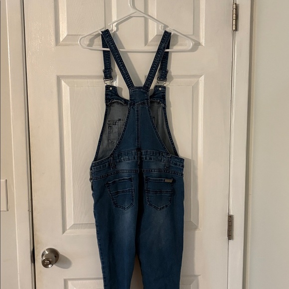 Roma Studio Distressed Denim Overalls Juniors XL - Picture 6 of 10